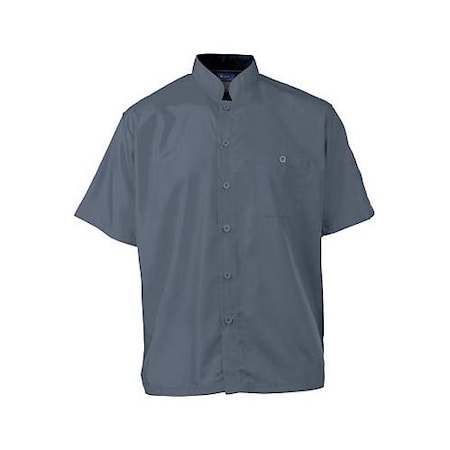 Medium Men's Active Slate Short Sleeve Chef Shirt